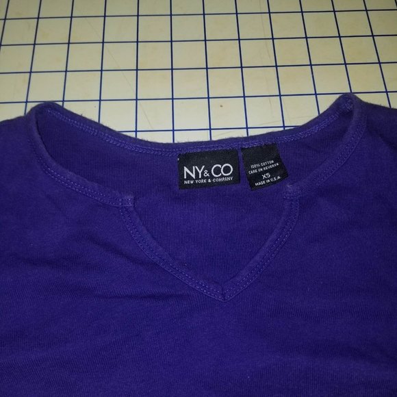 New York And Company Girls Purple Blouse Shirt 3/4 Sleeve Size XS - Picture 2 of 3
